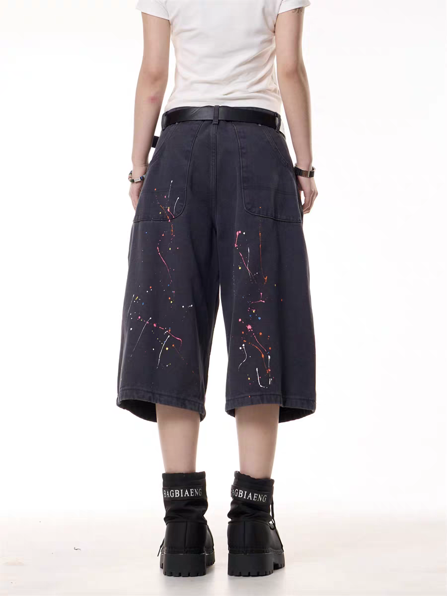 GKIKZ PAINT WARS BAGGY CARGO JORTS