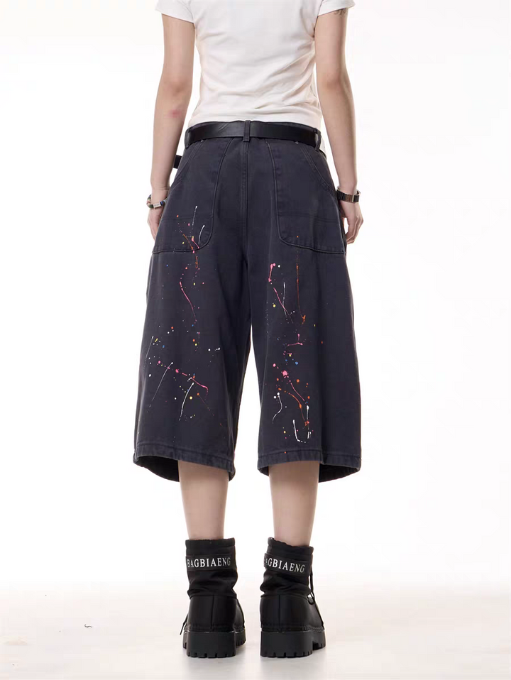 GKIKZ PAINT WARS BAGGY CARGO JORTS