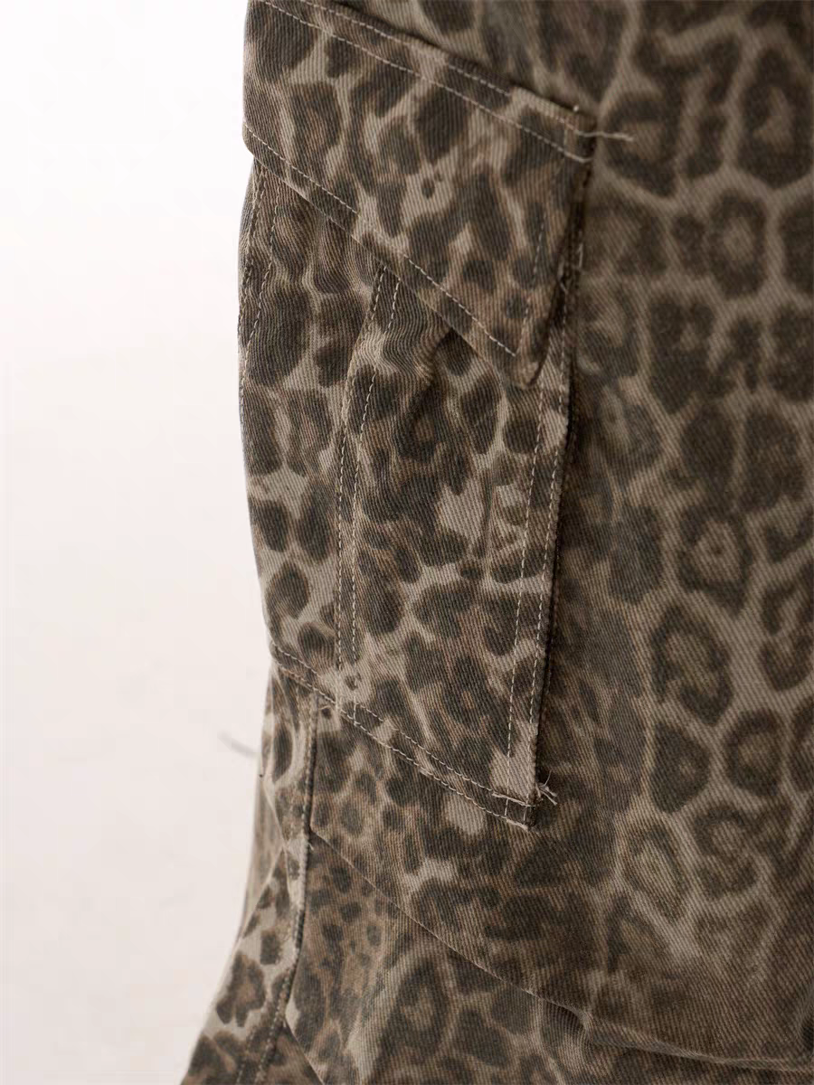 GKIKZ LEOPARD WILDCARD UTILITY JORTS