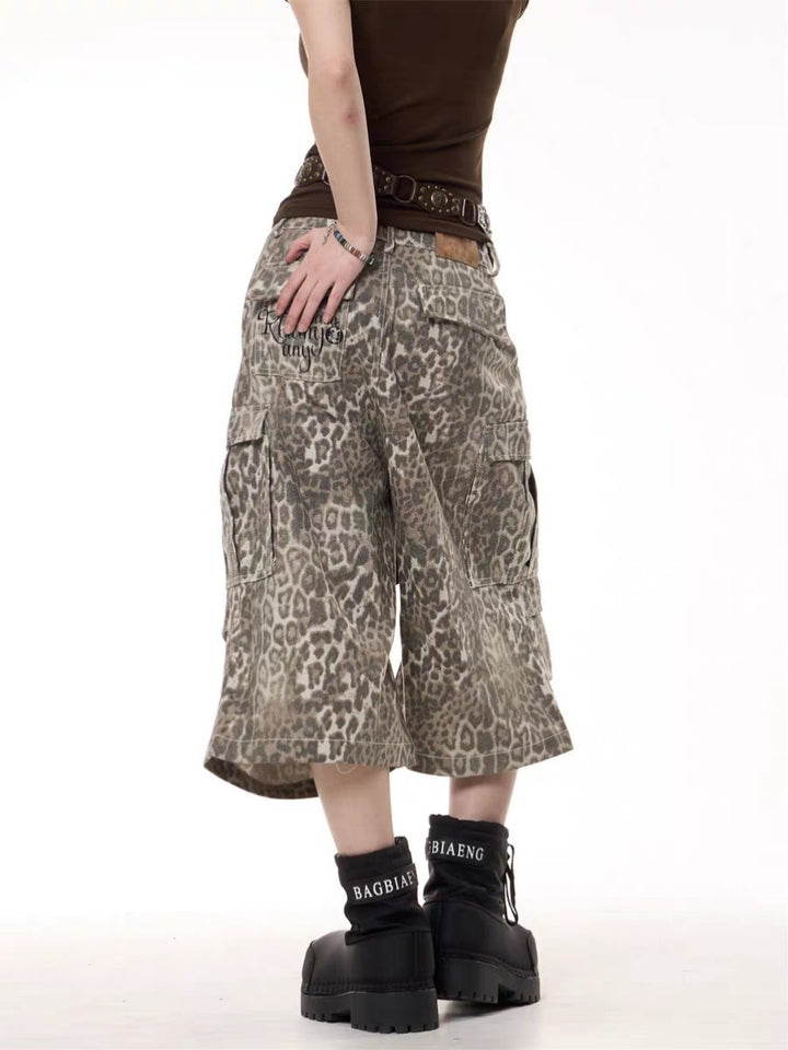 GKIKZ LEOPARD WILDCARD UTILITY JORTS