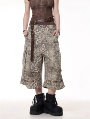 GKIKZ LEOPARD WILDCARD UTILITY JORTS