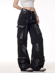 GKIKZ GRUNGE GEAR ZIPPED UTILITY PANTS