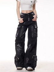 GKIKZ GRUNGE GEAR ZIPPED UTILITY PANTS