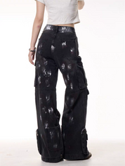 GKIKZ GRUNGE GEAR ZIPPED UTILITY PANTS