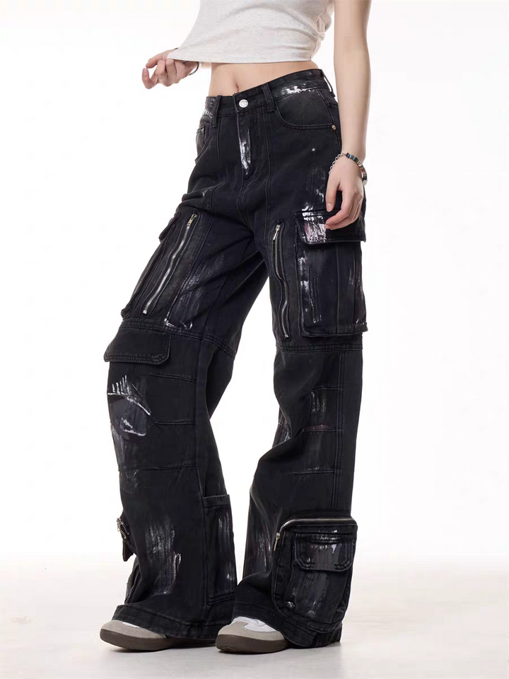 GKIKZ GRUNGE GEAR ZIPPED UTILITY PANTS