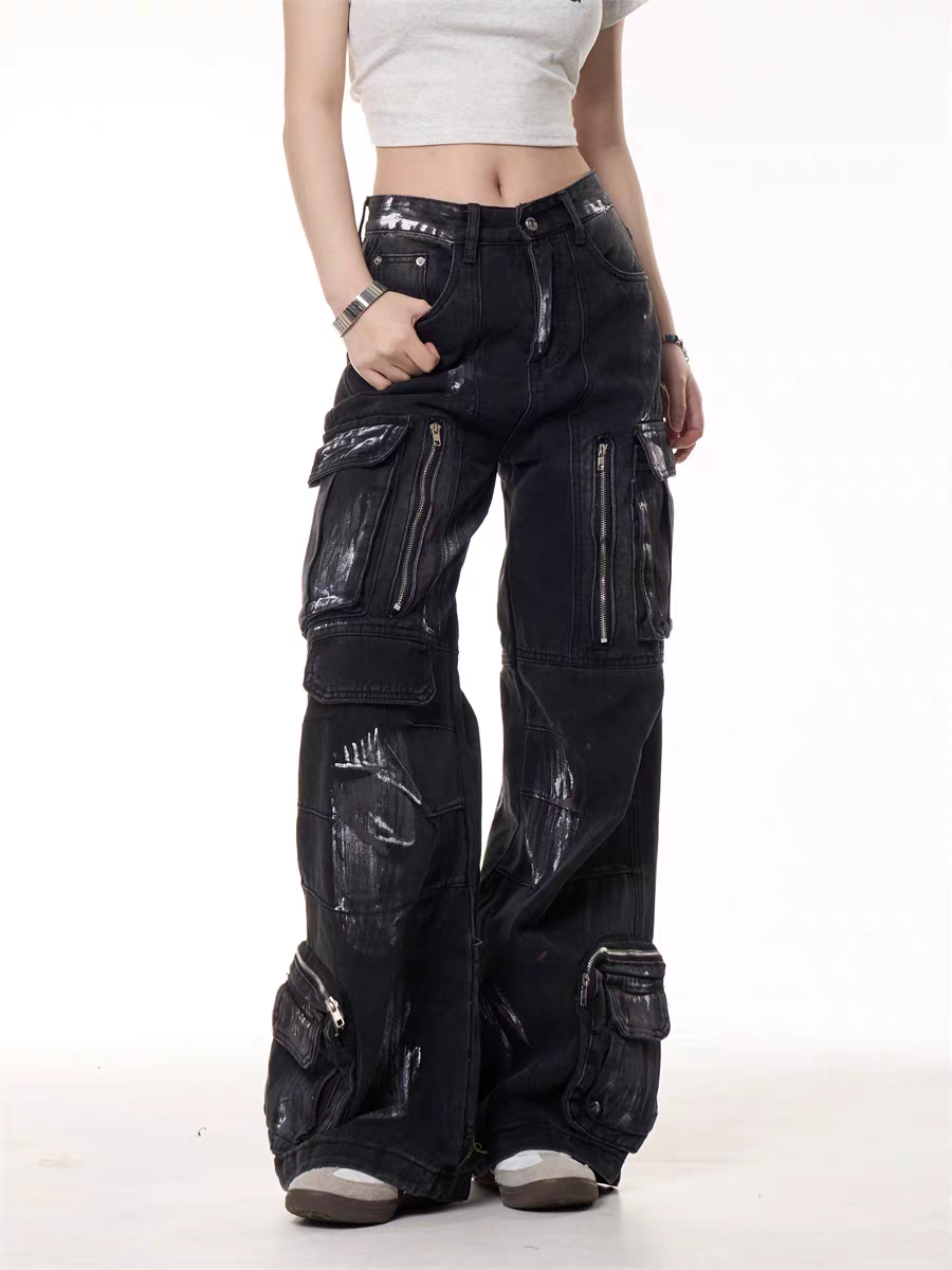 GKIKZ GRUNGE GEAR ZIPPED UTILITY PANTS