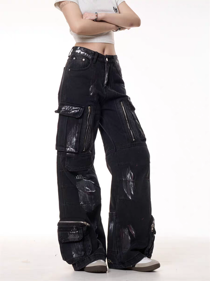 GKIKZ GRUNGE GEAR ZIPPED UTILITY PANTS