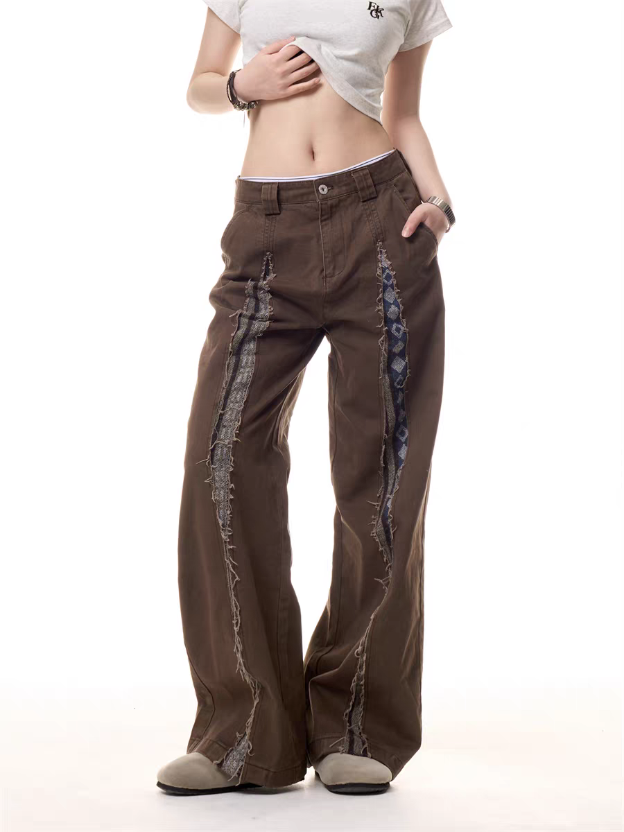 GKIKZ RUSTLINE WRECKED WIDE-LEG PANTS