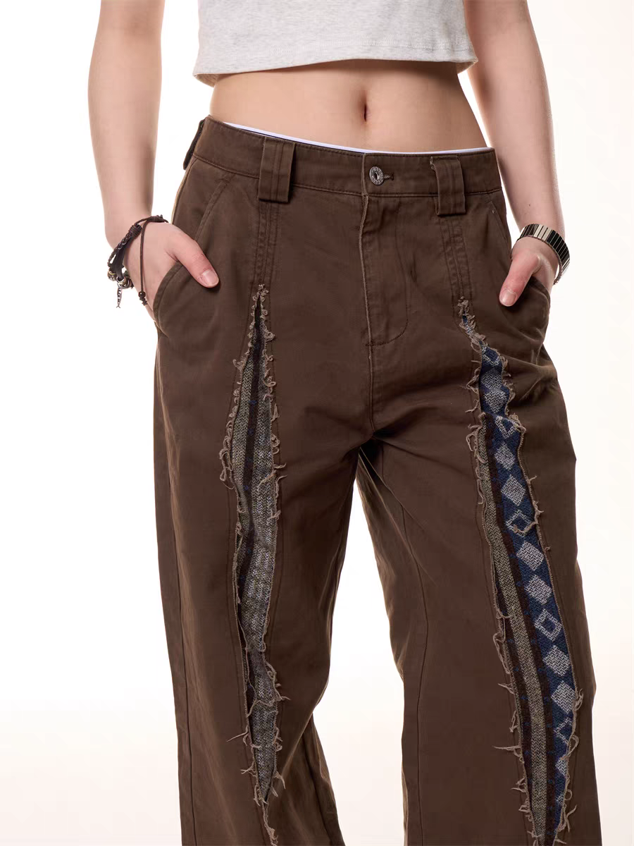 GKIKZ RUSTLINE WRECKED WIDE-LEG PANTS