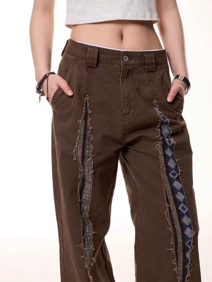 GKIKZ RUSTLINE WRECKED WIDE-LEG PANTS