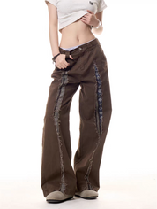 GKIKZ RUSTLINE WRECKED WIDE-LEG PANTS