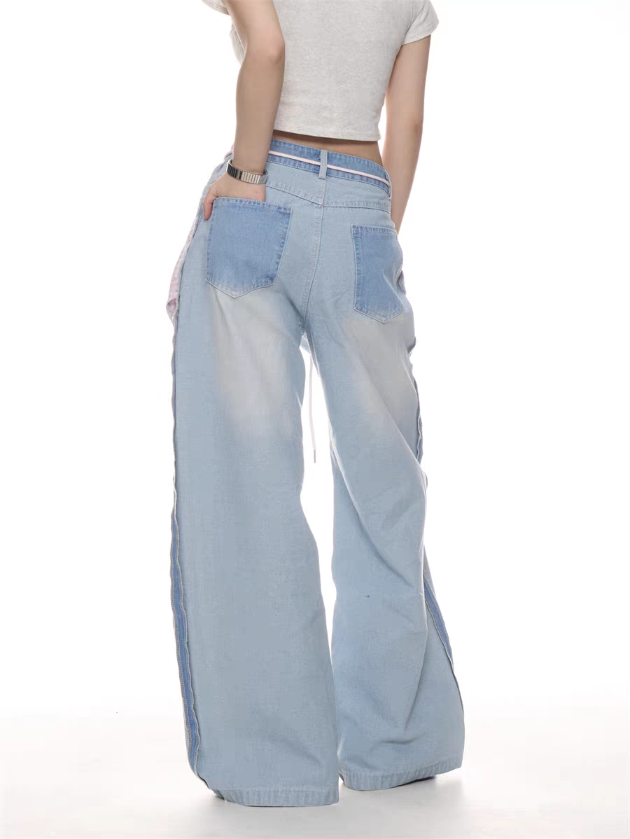 GKIKZ PASTEL REBEL WIDE-LEG JEAN PANTS