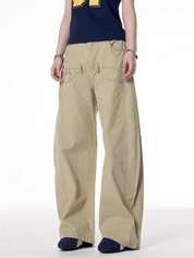 GKIKZ DOUBLE STITCHED LOOSE UTILITY PANTS