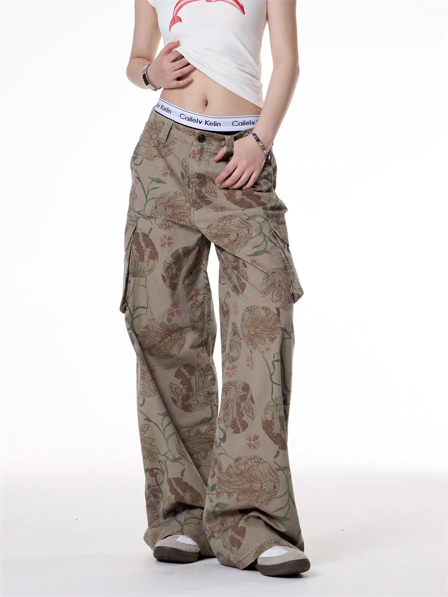 GKIKZ BOTANIC RAGE OVERSIZED CARGO PANTS