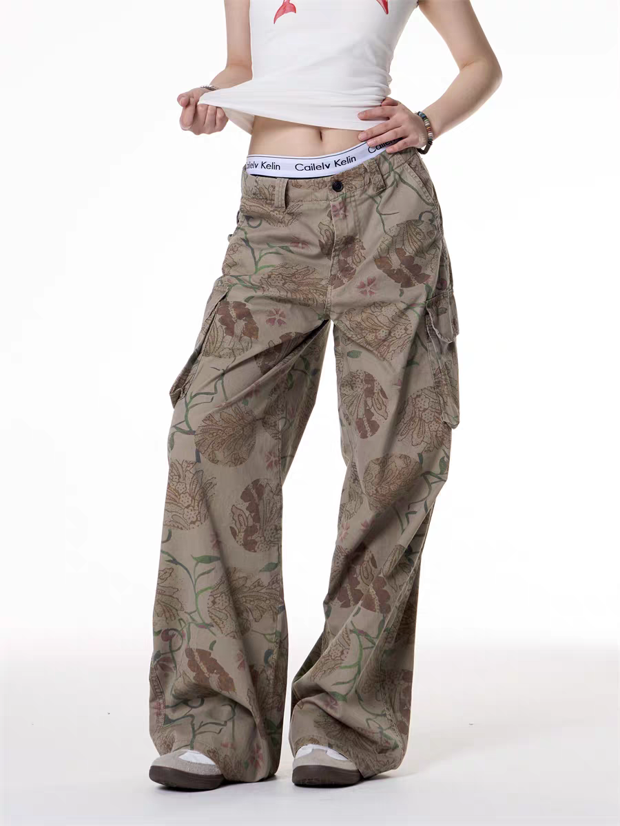 GKIKZ BOTANIC RAGE OVERSIZED CARGO PANTS