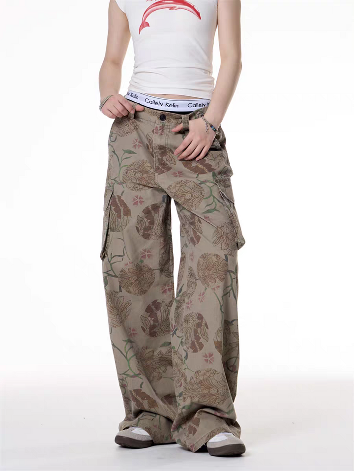 GKIKZ BOTANIC RAGE OVERSIZED CARGO PANTS