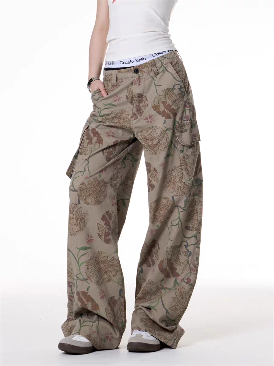 GKIKZ BOTANIC RAGE OVERSIZED CARGO PANTS