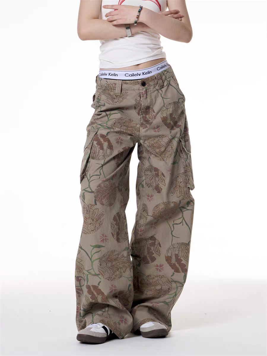 GKIKZ BOTANIC RAGE OVERSIZED CARGO PANTS