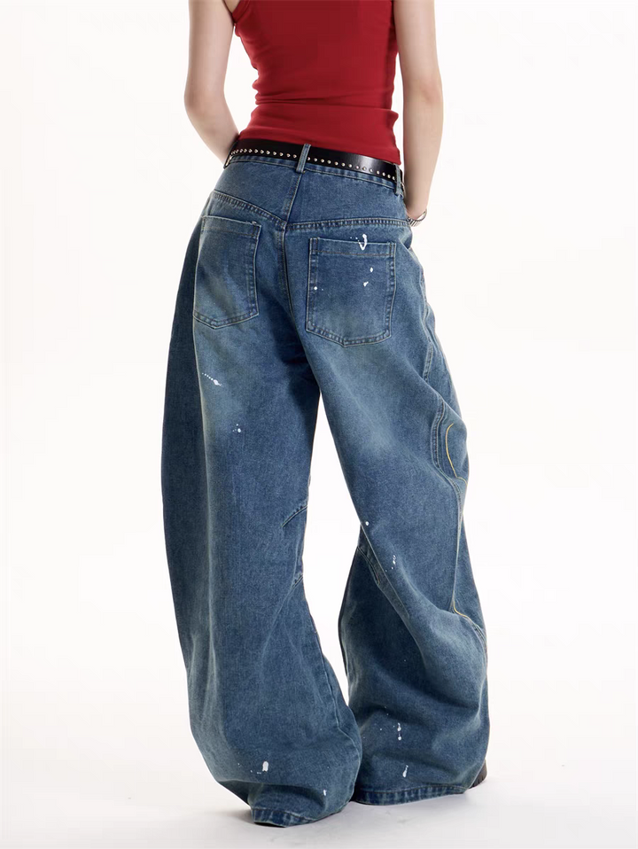 GKIKZ LOVE GRAFFITI BAGGY JEAN PANTS