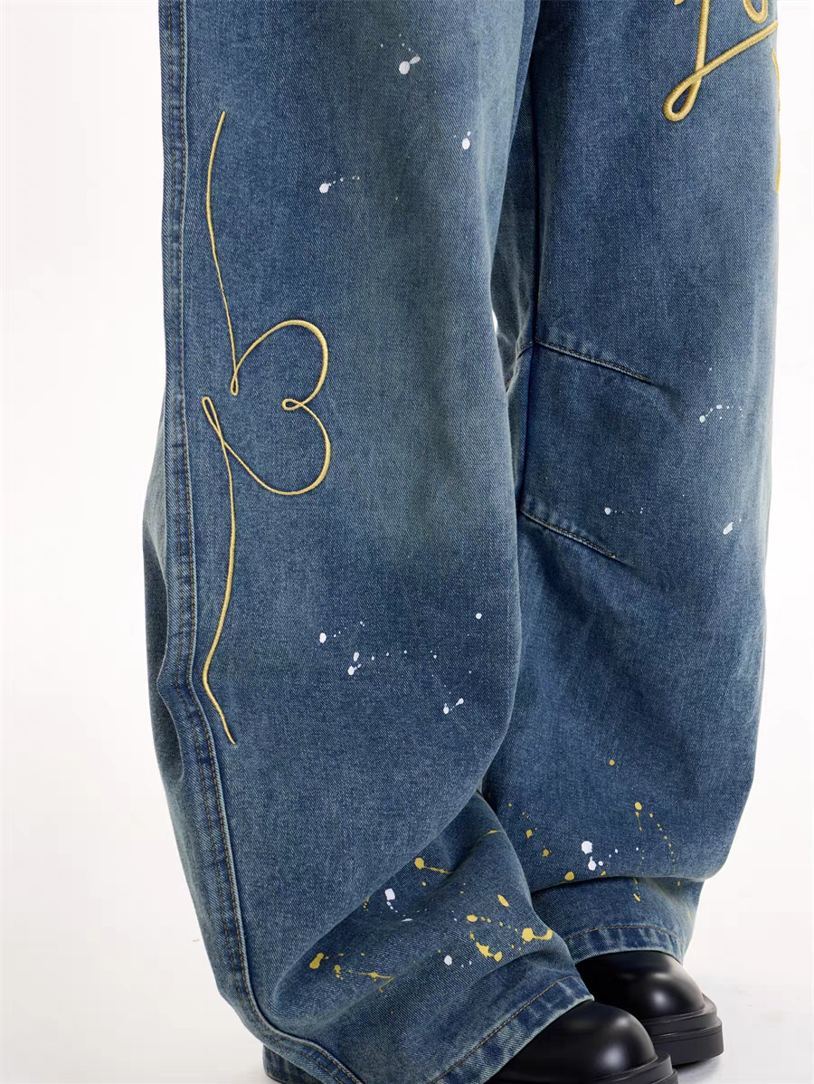 GKIKZ LOVE GRAFFITI BAGGY JEAN PANTS