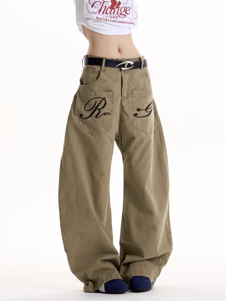 GKIKZ REBEL GRAFFITI WIDE-LEG CARGO PANTS