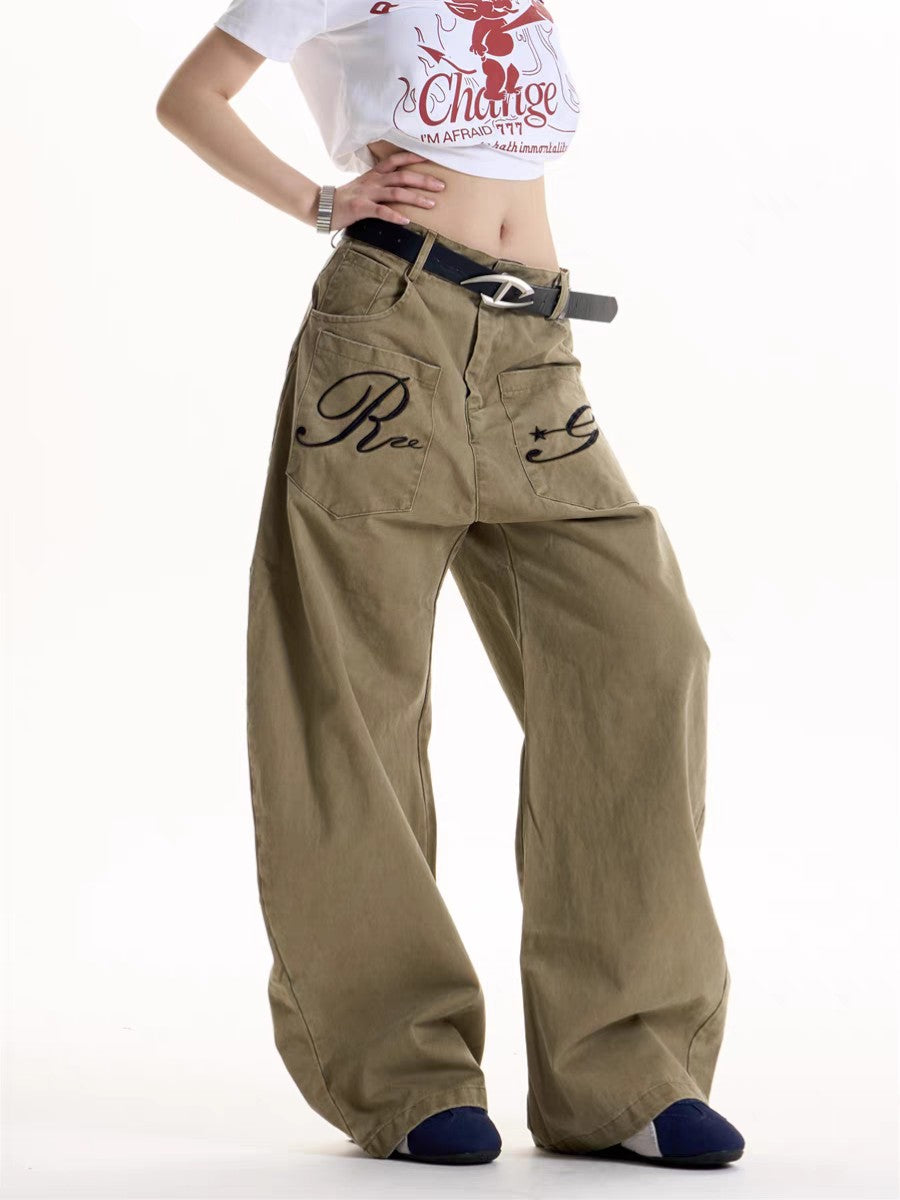 GKIKZ REBEL GRAFFITI WIDE-LEG CARGO PANTS