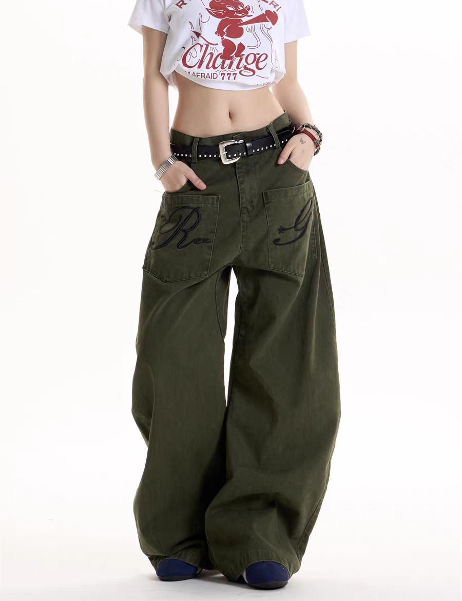 GKIKZ REBEL GRAFFITI WIDE-LEG CARGO PANTS