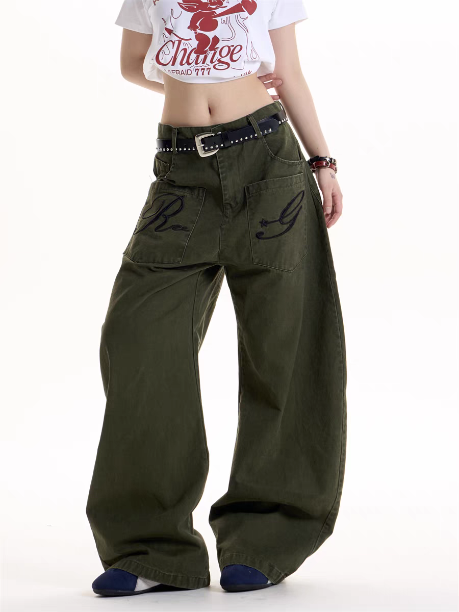 GKIKZ REBEL GRAFFITI WIDE-LEG CARGO PANTS