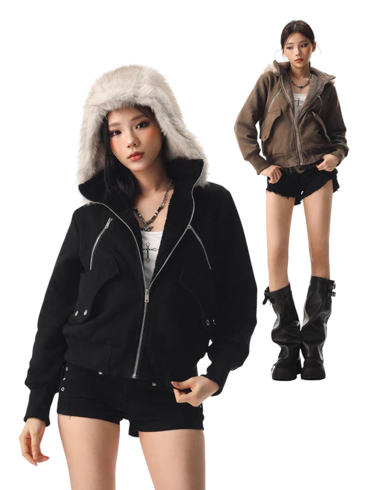 GKIKZ FROSTBITE LUXE FAUX FUR BOMBER