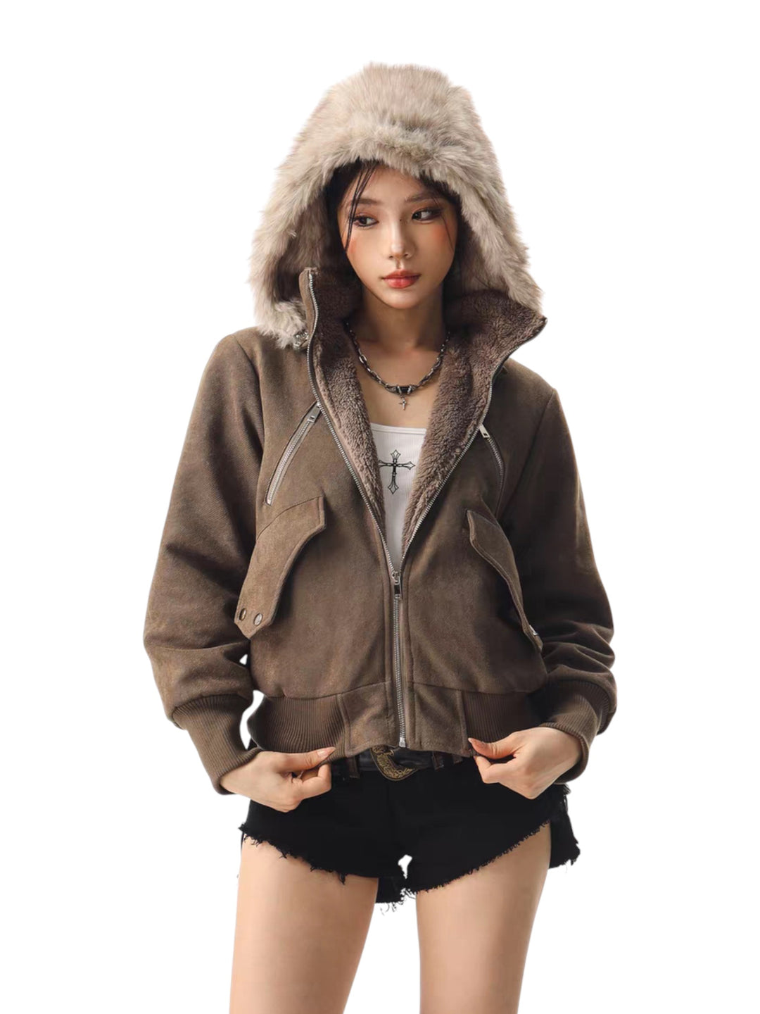 GKIKZ FROSTBITE LUXE FAUX FUR BOMBER