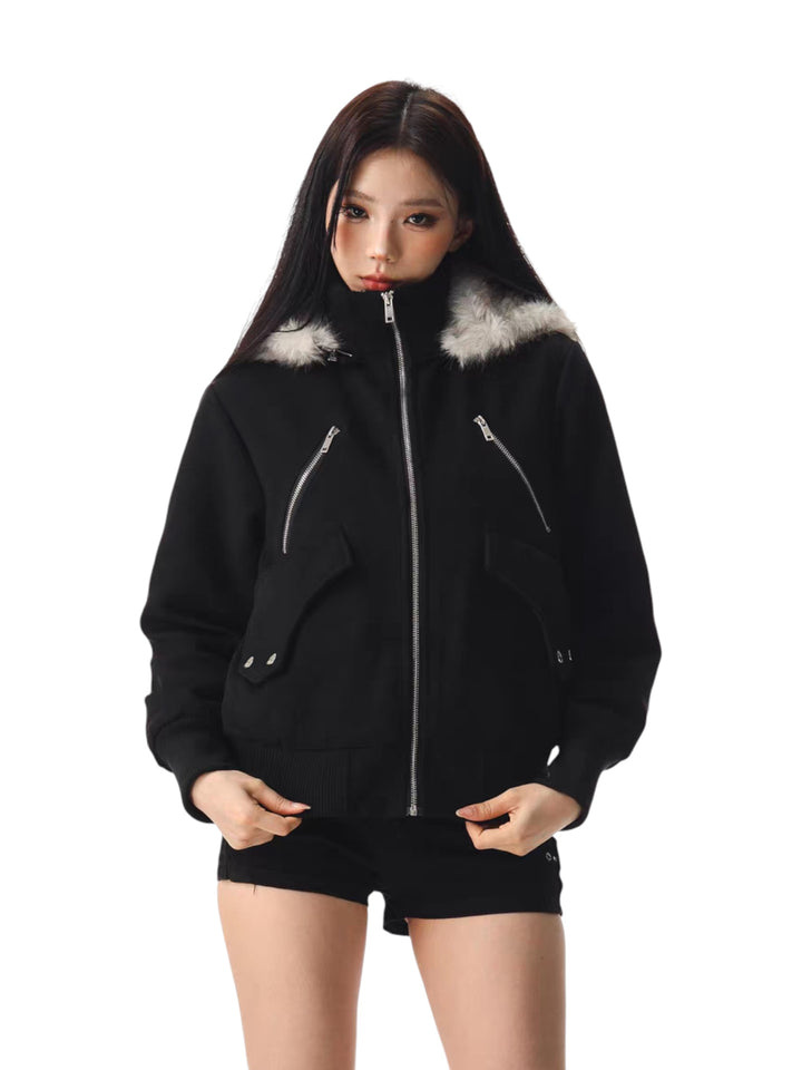 GKIKZ FROSTBITE LUXE FAUX FUR BOMBER