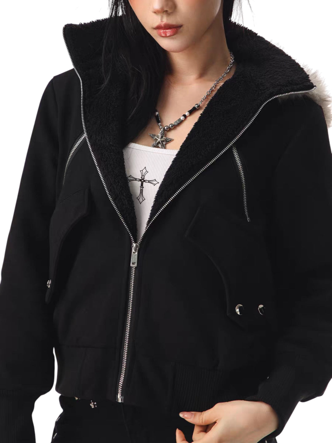 GKIKZ FROSTBITE LUXE FAUX FUR BOMBER