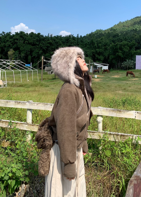 GKIKZ FROSTBITE LUXE FAUX FUR BOMBER