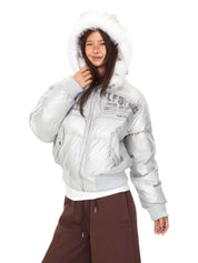 Urban Archive Embroidered Fur-Hood Puffer Jacket