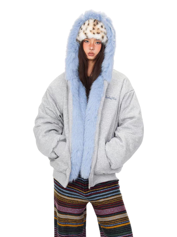 GKIKZ BABYBLISS FAUX FUR HOODIE JACKET - DOUBLE TROUBLE EDITION