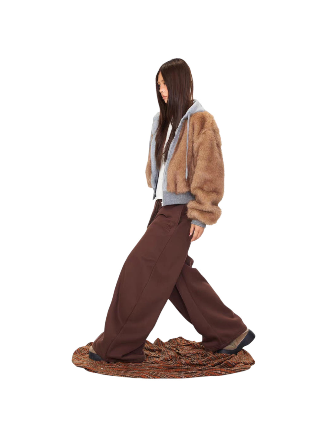 GKIKZ DOUBLE TROUBLE FAUX FUR ZIP-UP HOODIE