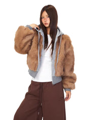 Double Trouble Faux Fur Zip-Up Hoodie