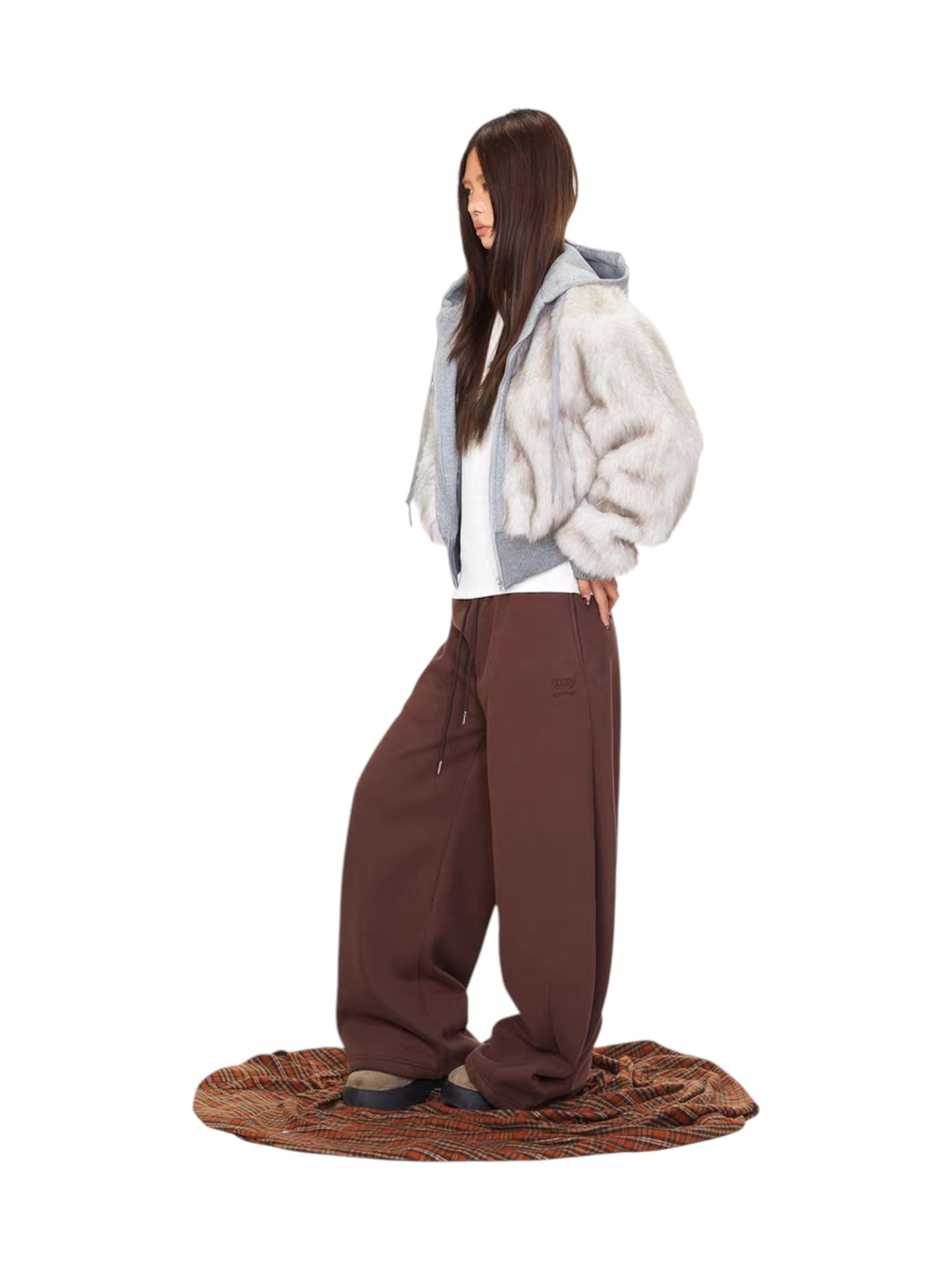 GKIKZ DOUBLE TROUBLE FAUX FUR ZIP-UP HOODIE