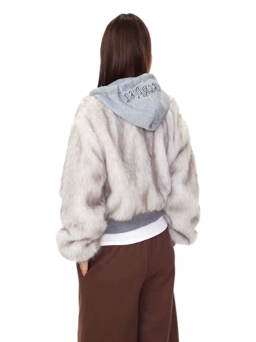 GKIKZ DOUBLE TROUBLE FAUX FUR ZIP-UP HOODIE