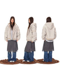 Vintage Distressed Fur Hooded Jacket