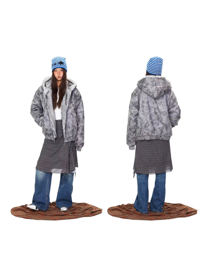 GKIKZ STORMFADE OVERSIZED FUR HOOD JACKET