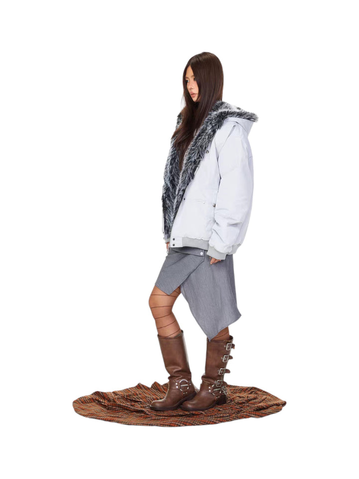 GKIKZ WINTERCLOUD FAUX FUR-LINED HOODED JACKET