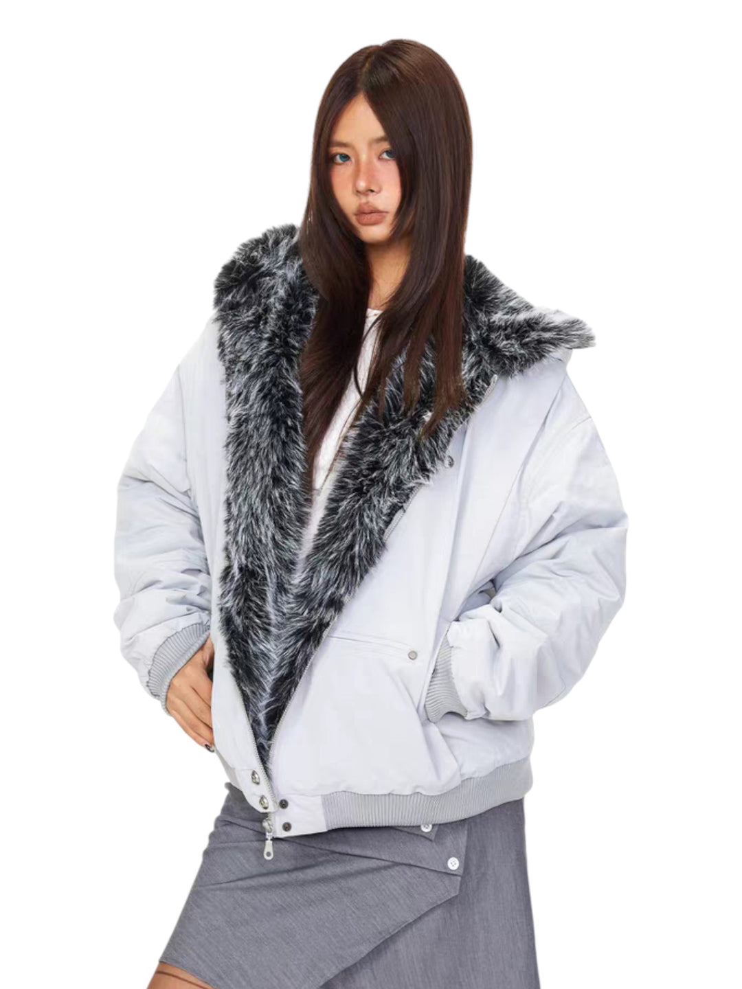 GKIKZ WINTERCLOUD FAUX FUR-LINED HOODED JACKET
