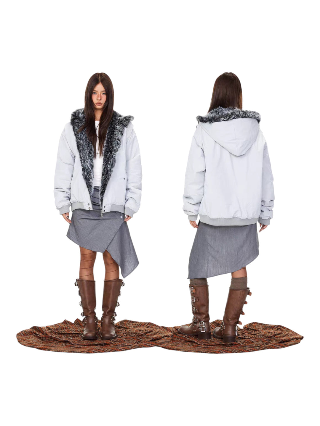 GKIKZ WINTERCLOUD FAUX FUR-LINED HOODED JACKET