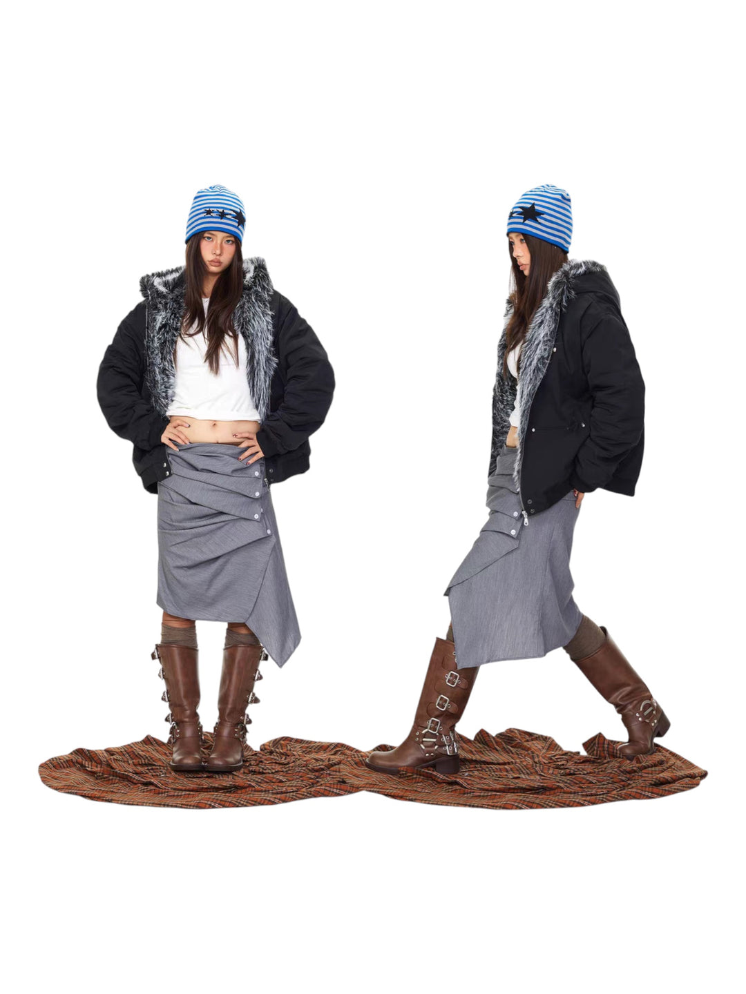 GKIKZ WINTERCLOUD FAUX FUR-LINED HOODED JACKET