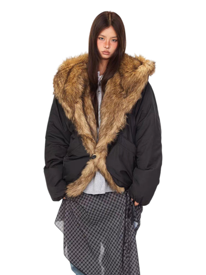 GKIKZ ELEMENTAL FURSTORM™ COTTON FAUX FUR HOODED JACKET
