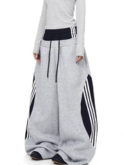 GKIKZ DUALWAIST STRIPED WIDE-LEG TRACK PANTS