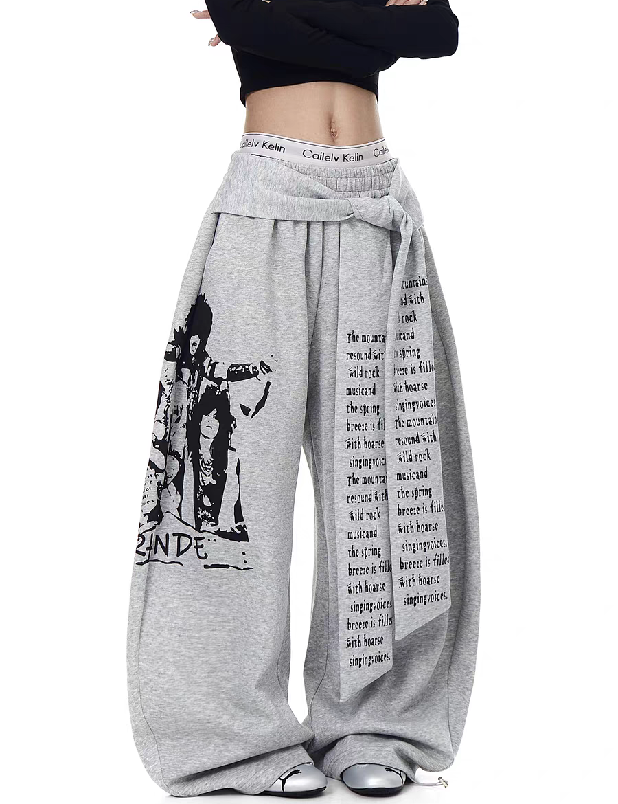Rock Reverb Graphic Wide-Leg Pants