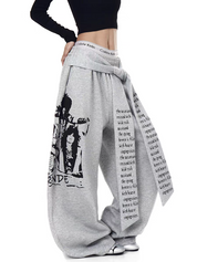 Rock Reverb Graphic Wide-Leg Pants
