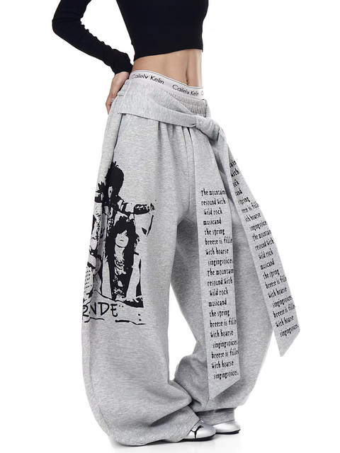Rock Reverb Graphic Wide-Leg Pants